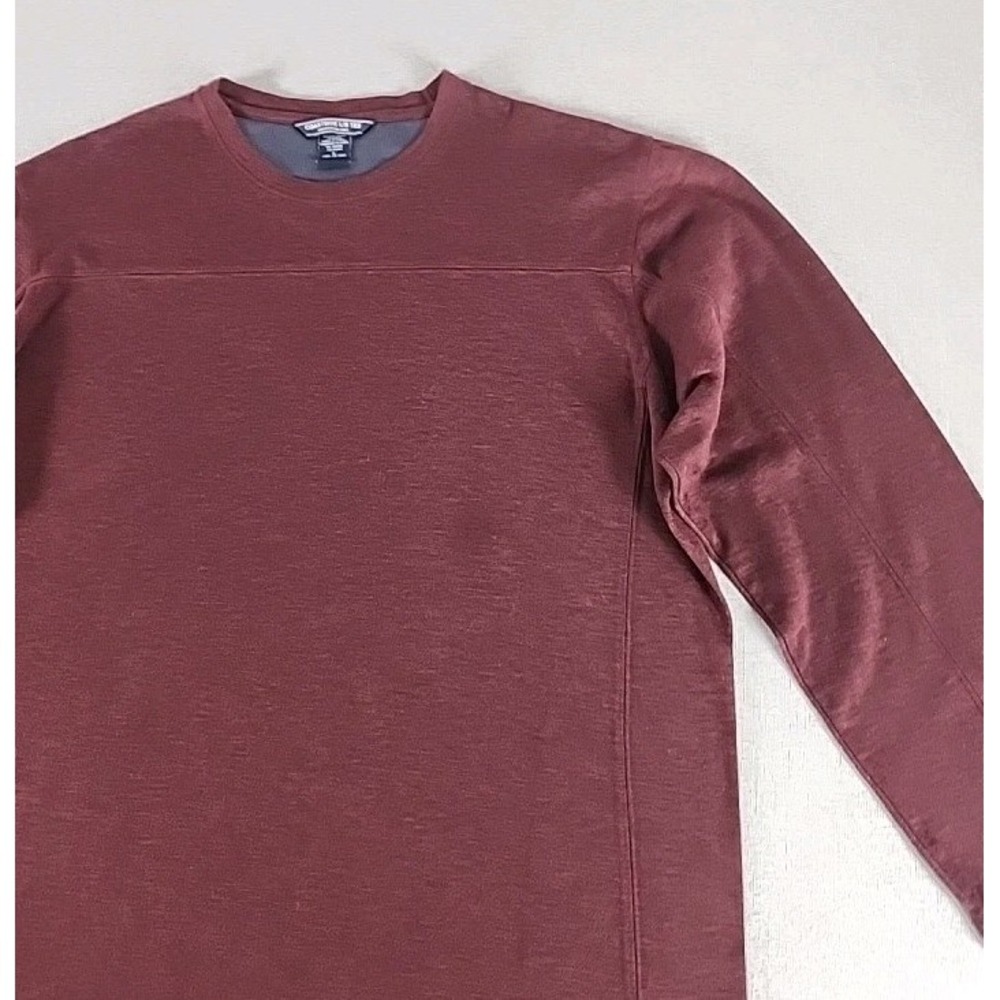Ocean & Coast Coastside Lg/Slv Tee Mens Large Burgundy Crewneck Wool/Poly Blend